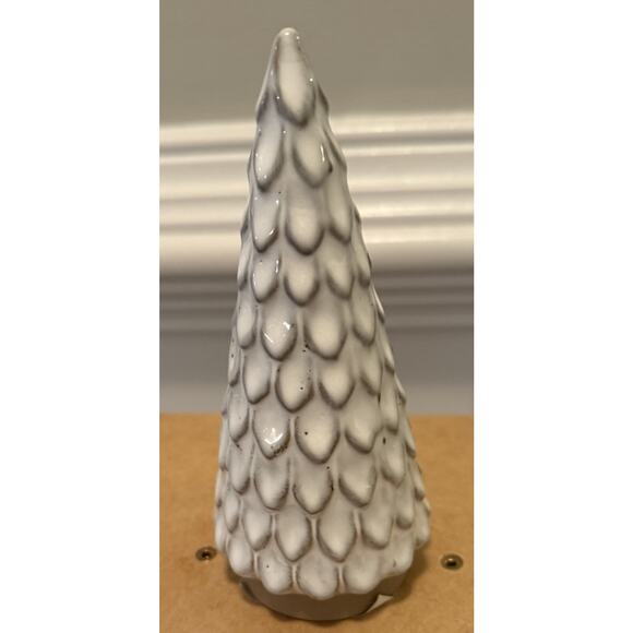 Small Ceramic Down Swept Tree 6” White Glazed Holiday Accent ML107 - Picture 2 of 3